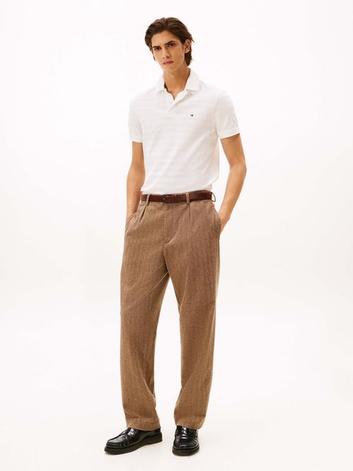 Polo-De-Jacquard-Con-Diseño-De-Espiga-De-Corte-Regular-De-Hombre-Tommy-Hilfiger-MW0MW40293-YBL