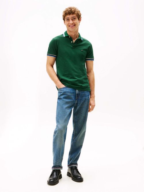 Polo-Con-Cuello-Y-Puños-Con-Franjas-En-Contraste-De-Hombre-Tommy-Hilfiger-MW0MW40308-L6K