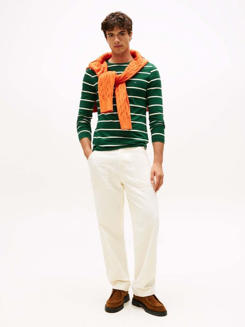 Playera-De-Rayas-Manga-Larga-Con-Logo-Bordado-De-Hombre-Tommy-Hilfiger-MW0MW41379-0CG