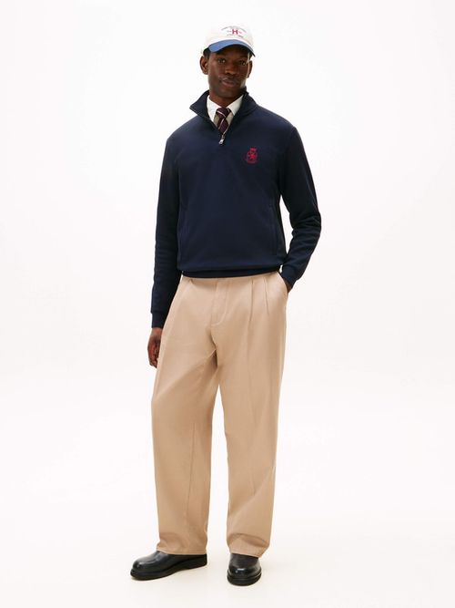 Sueter-Con-Cierre-Corto-Y-Escudo-Bordado-De-Hombre-Tommy-Hilfiger-MW0MW42855-DW5