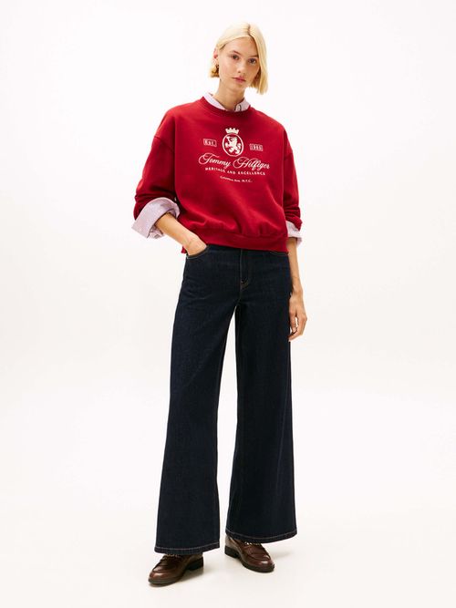 Sudadera-Amplia-Con-Escudo-Th-Bordado-De-Mujer-Tommy-Hilfiger-WW0WW46128-XIT