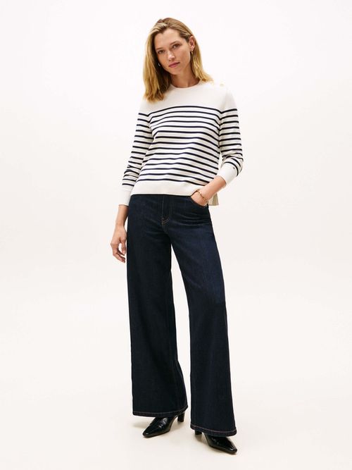 Sueter-Con-Botones-Dorados-De-Mujer-Tommy-Hilfiger-WW0WW47305-0X2