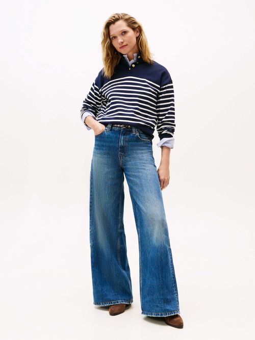 Sueter-De-Cuello-Perkins-Con-Rayas-Y-Botones-De-Mujer-Tommy-Hilfiger-WW0WW47467-0FI