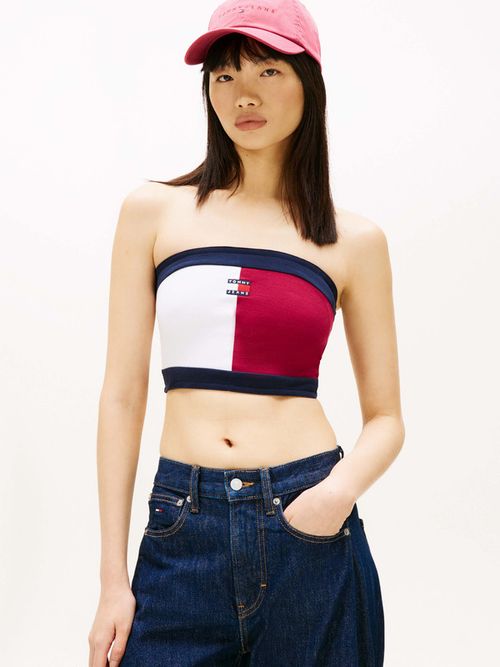 Top-Palabra-De-Honor-Color-Block-Con-Parche-De-Mujer-Tommy-Jeans-DW0DW22637-VLC