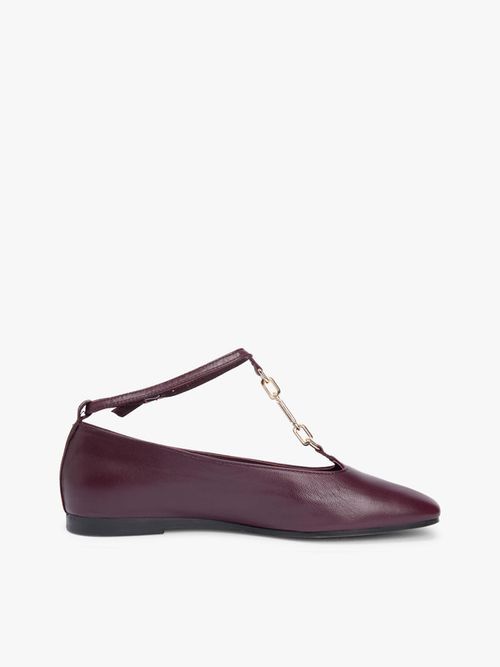 Flats-De-Piel-Con-Tira-En-T-De-Mujer-Tommy-Hilfiger-FW0FW09003-XI8