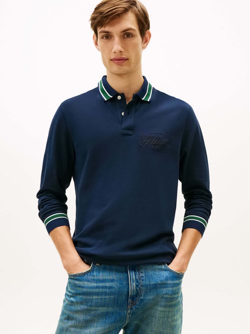Polo-De-Manga-Larga-Con-Ribetes-De-Hombre-Tommy-Hilfiger-MW0MW41623-C1G