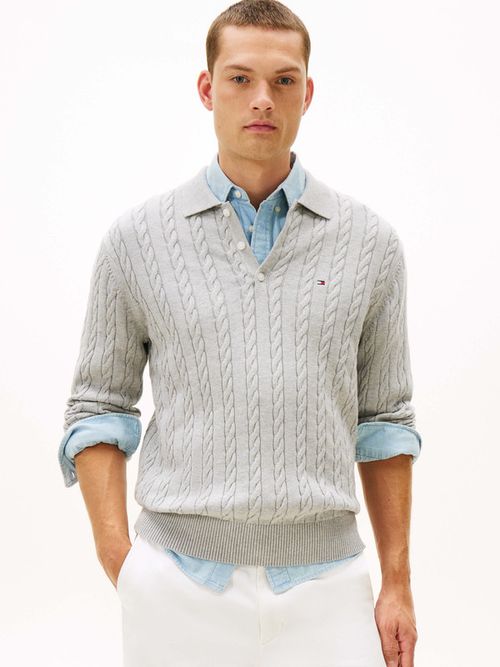 Sueter-De-Punto-Trenzado-Con-Cuello-Polo-De-Hombre-Tommy-Hilfiger-MW0MW41955-P01