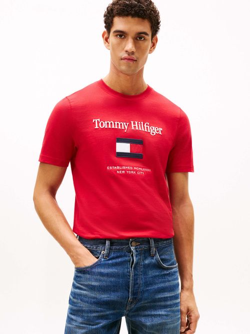 Playera-De-Cuello-Redondo-Con-Logo-Bordado-De-Hombre-Tommy-Hilfiger-MW0MW42736-XLD