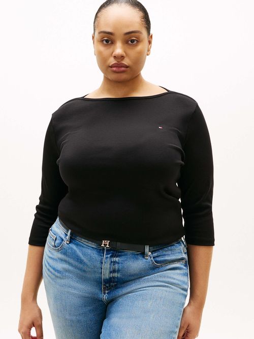 Playera-Curve-Manga-Tres-Cuartos-De-Mujer-Tommy-Hilfiger-WW0WW44221-BDS