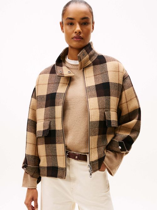 Chamarra-Harrington-Amplia-De-Cuadros-De-Mujer-Tommy-Hilfiger-WW0WW47284-0M7