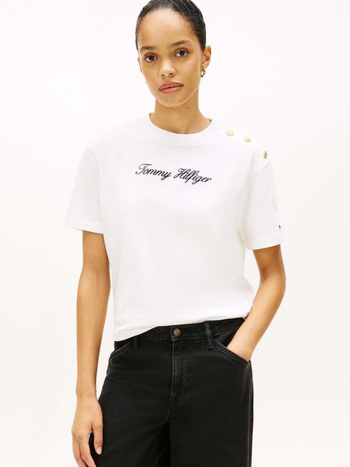 Playera-De-Corte-Amplio-Con-Botones-Dorados-De-Mujer-Tommy-Hilfiger-WW0WW47819-YBL