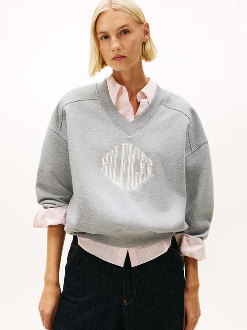Sudadera-De-Felpa-Flexible-Con-Cuello-De-Pico-De-Mujer-Tommy-Hilfiger-WW0WW47848-P61
