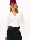 Polo-De-Manga-Larga-De-Corte-Slim-De-Mujer-Tommy-Hilfiger-WW0WW47850-YBL
