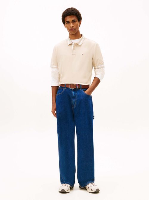 Polo-Con-Ribetes-Y-Logo-Bordado-De-Hombre-Tommy-Jeans-DM0DM21846-ABY