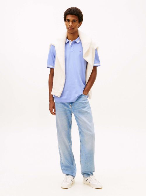 Polo-Con-Ribetes-Y-Logo-Bordado-De-Hombre-Tommy-Jeans-DM0DM21846-C5X