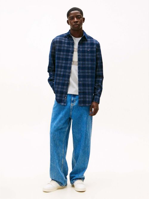 Camisa-De-Pana-Con-Cuadros-Principe-De-Gales-De-Hombre-Tommy-Jeans-DM0DM22408-C1G