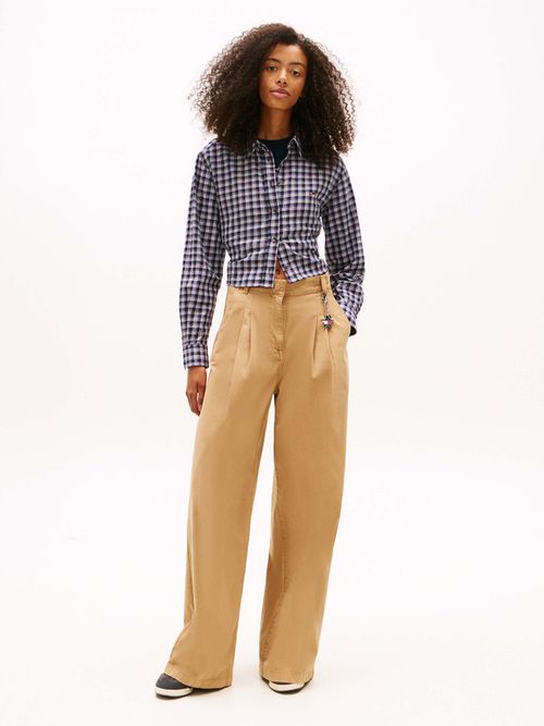 Camisa-De-Corte-Regular-Con-Lazo-Trasero-De-Mujer-Tommy-Jeans-DW0DW22064-0MT