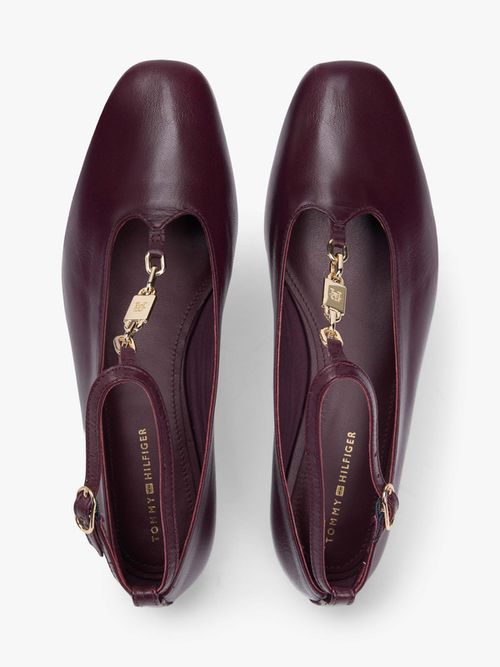 Flats-De-Piel-Con-Tira-En-T-De-Mujer-Tommy-Hilfiger-FW0FW09003-XI8