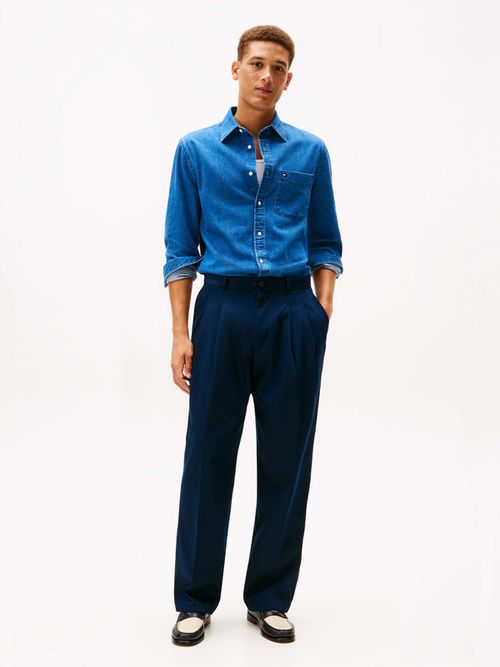 Camisa-De-Mezclilla-De-Corte-Regular-Con-Logo-De-Hombre-Tommy-Hilfiger-MW0MW40494-1A4