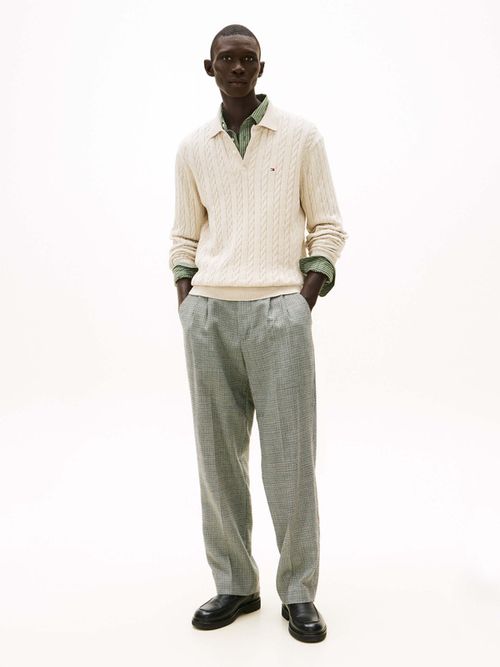 Sueter-De-Punto-Trenzado-Con-Cuello-Polo-De-Hombre-Tommy-Hilfiger-MW0MW41955-HGF