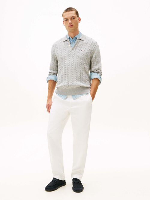 Sueter-De-Punto-Trenzado-Con-Cuello-Polo-De-Hombre-Tommy-Hilfiger-MW0MW41955-P01
