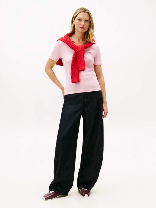 Playera-Slim-Con-Cuello-De-Pico-De-Mujer-Tommy-Hilfiger-WW0WW40584-TPG