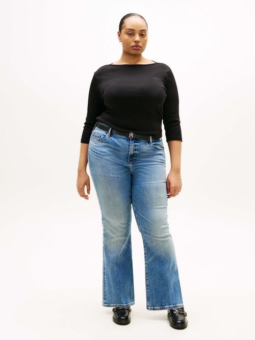 Playera-Curve-Manga-Tres-Cuartos-De-Mujer-Tommy-Hilfiger-WW0WW44221-BDS