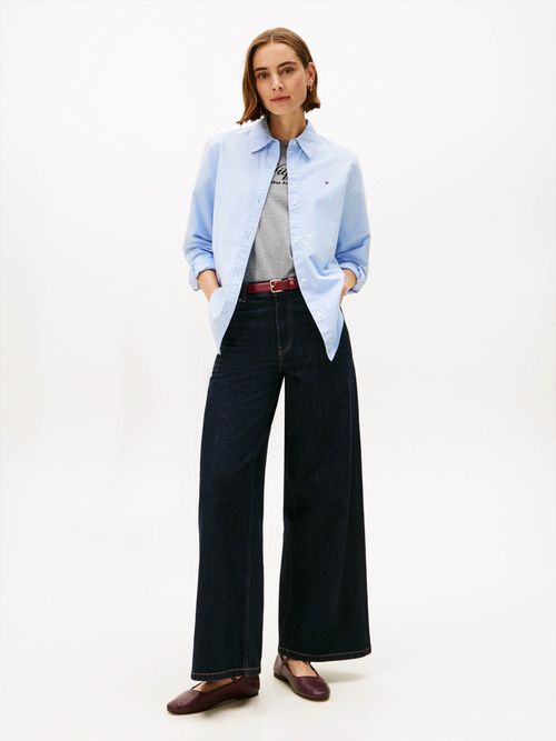 Camisa-De-Tejido-Oxford-De-Corte-Amplio-De-Mujer-Tommy-Hilfiger-WW0WW46111-0YC