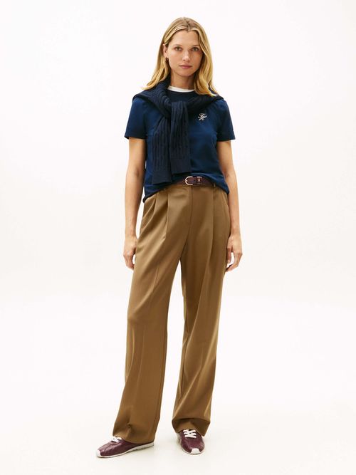 Playera-De-Punto-Con-Cuello-Redondo-Y-Logo-De-Mujer-Tommy-Hilfiger-WW0WW47809-C1G