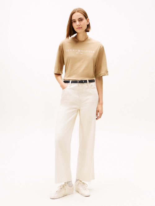 Playera-Amplia-Con-Logo-Y-Cuello-Redondo-De-Mujer-Tommy-Hilfiger-WW0WW47811-AEI