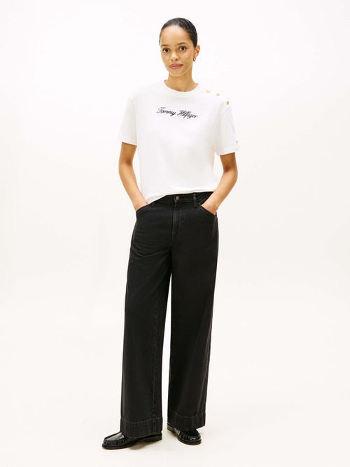 Playera-De-Corte-Amplio-Con-Botones-Dorados-De-Mujer-Tommy-Hilfiger-WW0WW47819-YBL