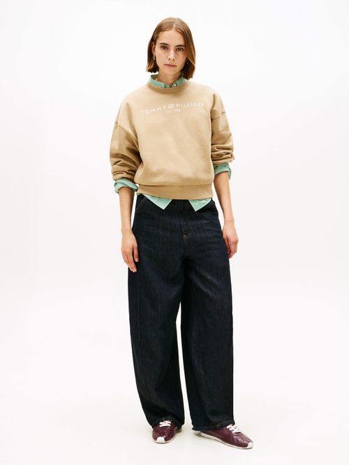 Sudadera-Amplia-De-Felpa-Flexible-De-Mujer-Tommy-Hilfiger-WW0WW47831-AEI