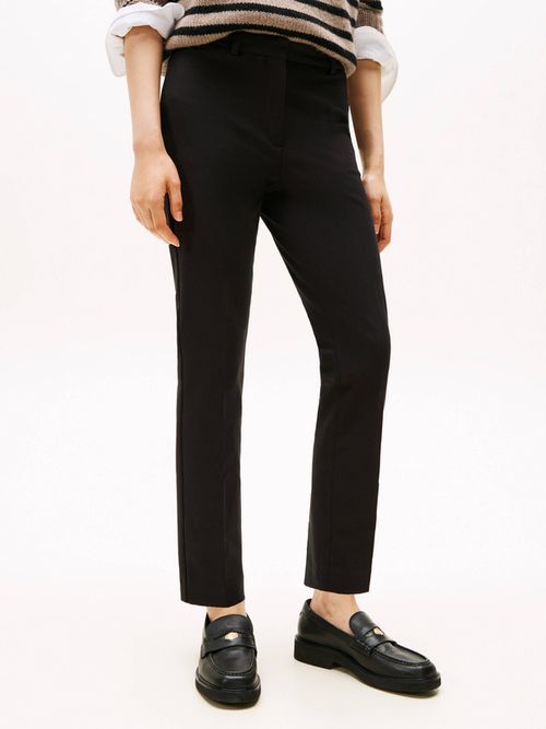 Pantalon-De-Gabardina-Con-Corte-Slim-De-Mujer-Tommy-Hilfiger-WW0WW48350-BDS