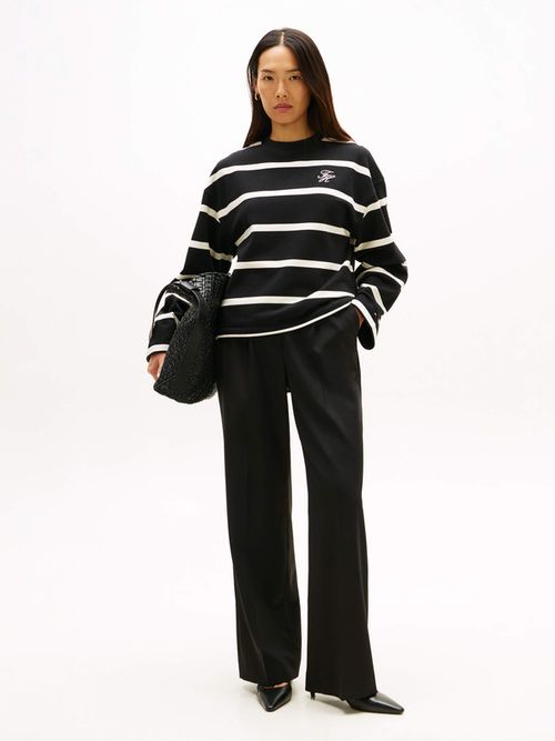 Sudadera-De-Felpa-Con-Logo-Y-Cuello-Redondo-De-Mujer-Tommy-Hilfiger-WW0WW48431-0AU