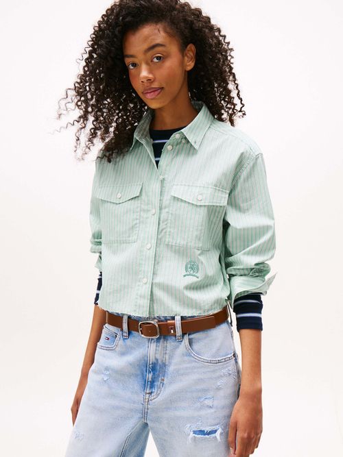 Camisa-Cropped-De-Corte-Amplio-Con-Bordado-De-Mujer-Tommy-Jeans-DW0DW21453-MAS
