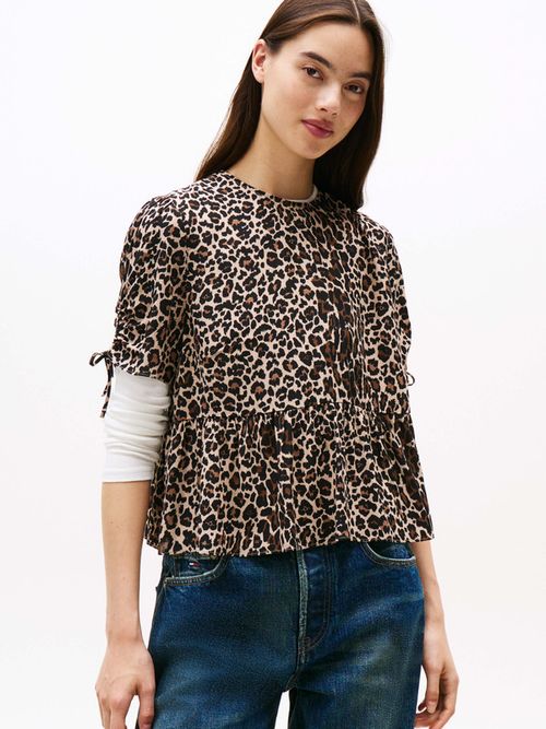 Blusa-Con-Manga-Corta-Y-Estampado-De-Leopardo-De-Mujer-Tommy-Jeans-DW0DW21458-0HD