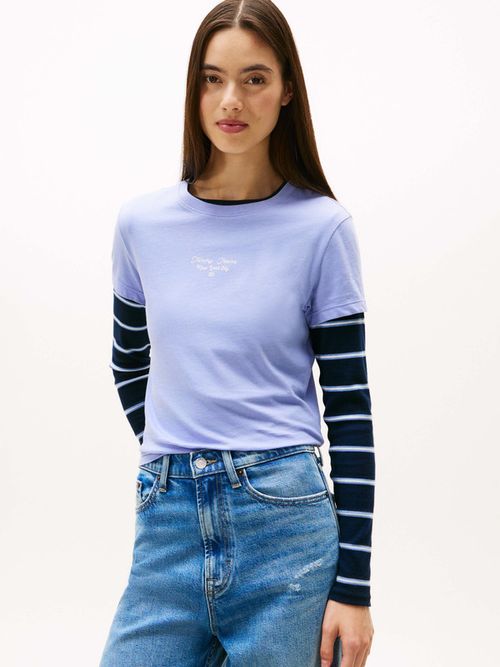 Playera-De-Punto-Con-Logo-Y-Corte-Slim-De-Mujer-Tommy-Jeans-DW0DW21542-C5Z