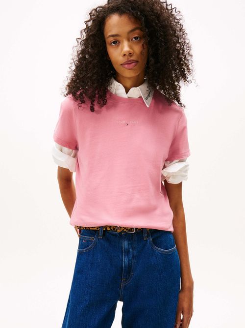 Playera-De-Cuello-Redondo-Con-Logo-Lineal-De-Mujer-Tommy-Jeans-DW0DW21964-THC