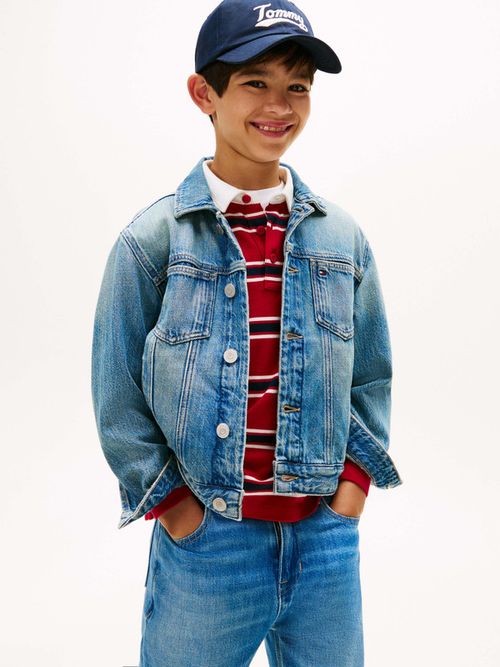 Chamarra-Vaquera-Trucker-Con-Logo-Trasero-De-Nino-Tommy-Hilfiger-KB0KB10108-1AP