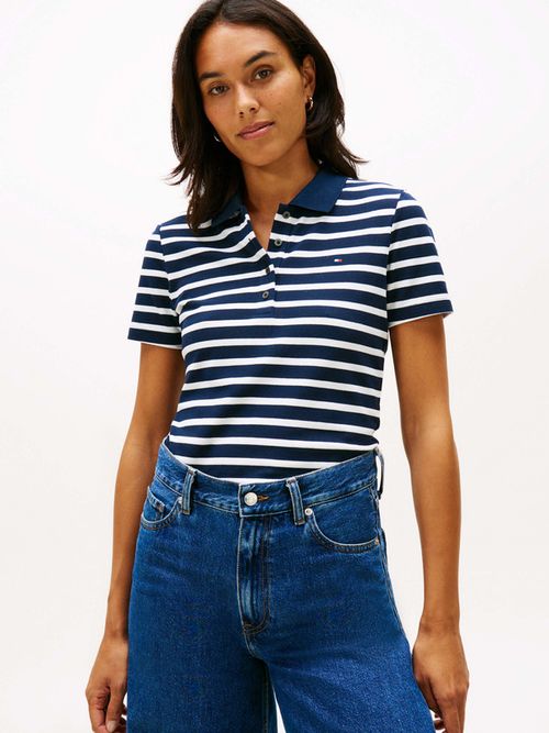 Polo-1985-De-Corte-Slim-En-Pique-De-Mujer-Tommy-Hilfiger-WW0WW43225-0X4