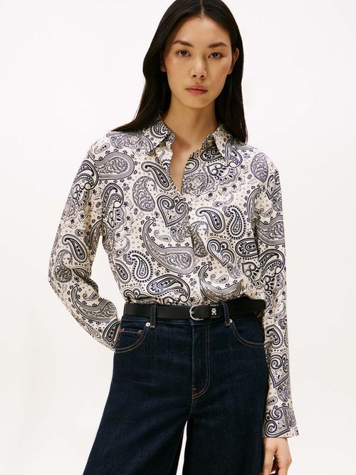 Camisa-De-Corte-Regular-Con-Tapeta-Oculta-De-Mujer-Tommy-Hilfiger-WW0WW46597-02U