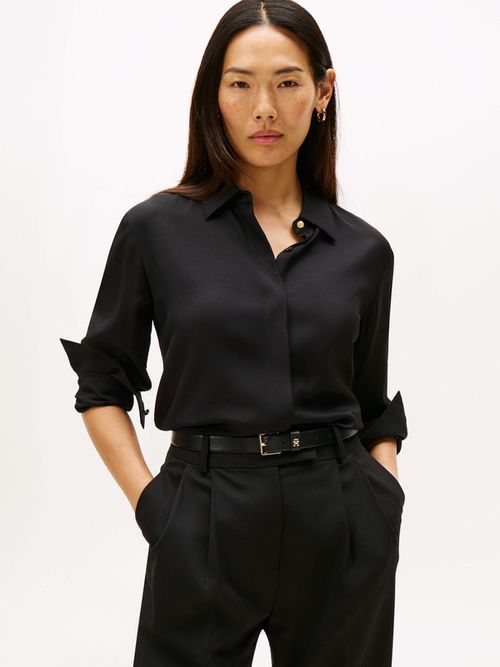 Camisa-De-Corte-Regular-Con-Tapeta-Oculta-De-Mujer-Tommy-Hilfiger-WW0WW46597-BDS