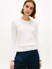 Sueter-Clasico-Y-Versatil-Con-Punto-Suave-Y-Logo-Distintivo-De-Mujer-Tommy-Hilfiger-WW0WW46932-YBL