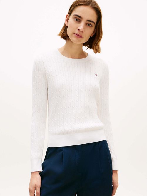 Sueter-Clasico-Y-Versatil-Con-Punto-Suave-Y-Logo-Distintivo-De-Mujer-Tommy-Hilfiger-WW0WW46932-YBL