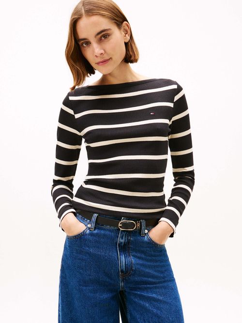 Playera-Slim-Acanalada-De-Manga-Larga-De-Mujer-Tommy-Hilfiger-WW0WW47309-0AU