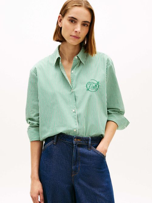 Camisa-De-Corte-Oversize-Con-Logo-Bordado-De-Mujer-Tommy-Hilfiger-WW0WW48190-0CD