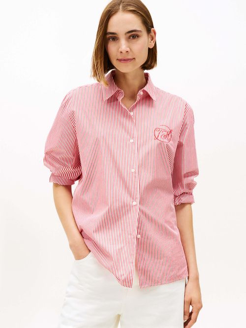 Camisa-De-Corte-Oversize-Con-Logo-Bordado-De-Mujer-Tommy-Hilfiger-WW0WW48190-0E7