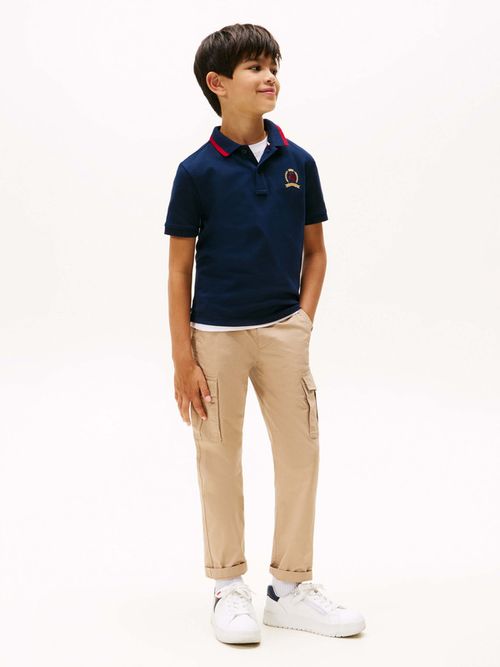 Polo-De-Punto-Interlock-Con-Escudo-Th-De-Nino-Tommy-Hilfiger-KB0KB09949-C1G