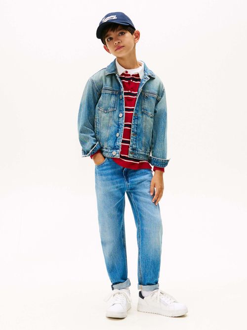 Chamarra-Vaquera-Trucker-Con-Logo-Trasero-De-Nino-Tommy-Hilfiger-KB0KB10108-1AP