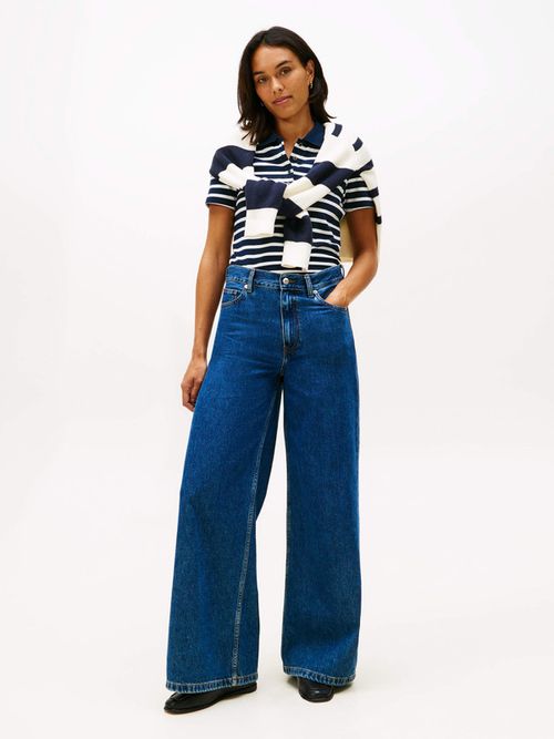 Polo-1985-De-Corte-Slim-En-Pique-De-Mujer-Tommy-Hilfiger-WW0WW43225-0X4